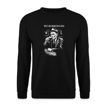 American writer WS Burroughs drinking beer in pub - Unisex Sweatshirt - black - Front - Alina (178cm) & Michal (187cm)
