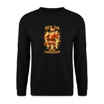 Bin Da Santa s’en va à la joie des Fêtes - Sweat-shirt Unisexe - noir - Devant - Alina (178cm) & Michal (187cm)