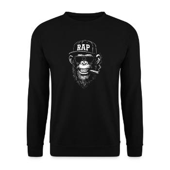 Rap Monkey Streetwear Cap - Unisex Sweatshirt - black - Front - Alina (178cm) & Michal (187cm)