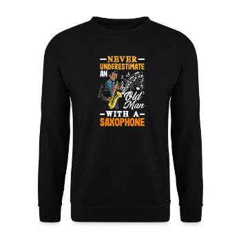 Saxofon - Unisex Pullover - Schwarz - Vorne - Alina (178cm) & Michal (187cm)