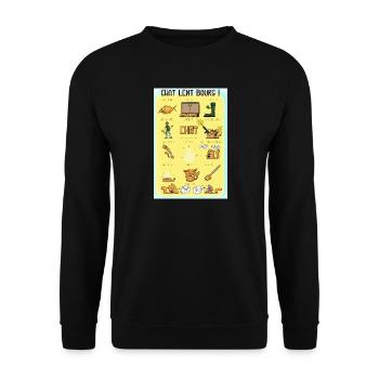 Chat lent bourg - Sweat-shirt Unisexe - noir - Devant - Alina (178cm) & Michal (187cm)