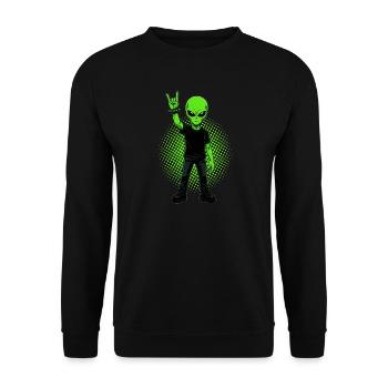 Heavy Metal Alien - Unisex Pullover - Schwarz - Vorne - Alina (178cm) & Michal (187cm)