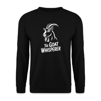  The Goat Whisperer Lustiges Ziegen Whisperer - Unisex Pullover - Schwarz - Vorne - Alina (178cm) & Michal (187cm)