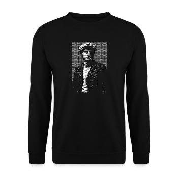 David Michelangelo Halbton-Silhouettenporträt - Unisex Pullover - Schwarz - Vorne - Alina (178cm) & Michal (187cm)