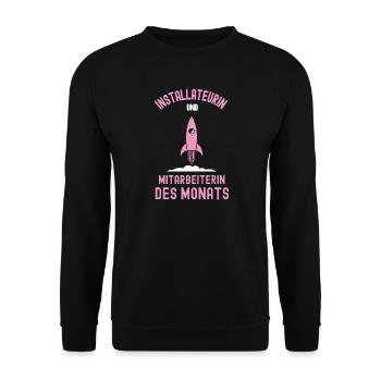 Best Plumber Employee of the Month - Unisex Sweatshirt - black - Front - Alina (178cm) & Michal (187cm)