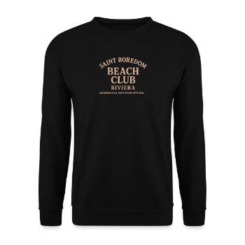 Saint Boredom Beach Club Riviera - Unisex Pullover - Schwarz - Vorne - Alina (178cm) & Michal (187cm)