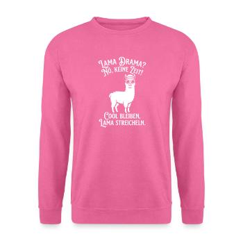 Drama sur les lamas : Pas de temps, reste cool - Sweat-shirt Unisexe - rose - Devant