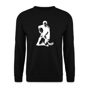 Floorball Love Look clair pour floorball - Sweat-shirt Unisexe - noir - Devant - Alina (178cm) & Michal (187cm)