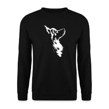 American Eskimo Dog Silhouette Hunde Hund Wilsigns - Unisex Pullover - Schwarz - Vorne - Alina (178cm) & Michal (187cm)
