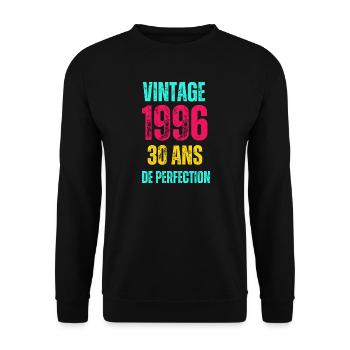 Vintage 1996: 30 Ans de Perfection - Sweat-shirt Unisexe - noir - Devant - Alina (178cm) & Michal (187cm)
