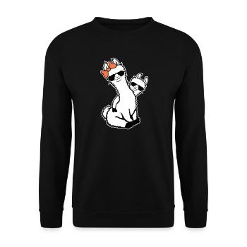 2 Llamas Mom Kid Cool Mom Sunglasses Mom - Unisex Sweatshirt - black - Front - Alina (178cm) & Michal (187cm)