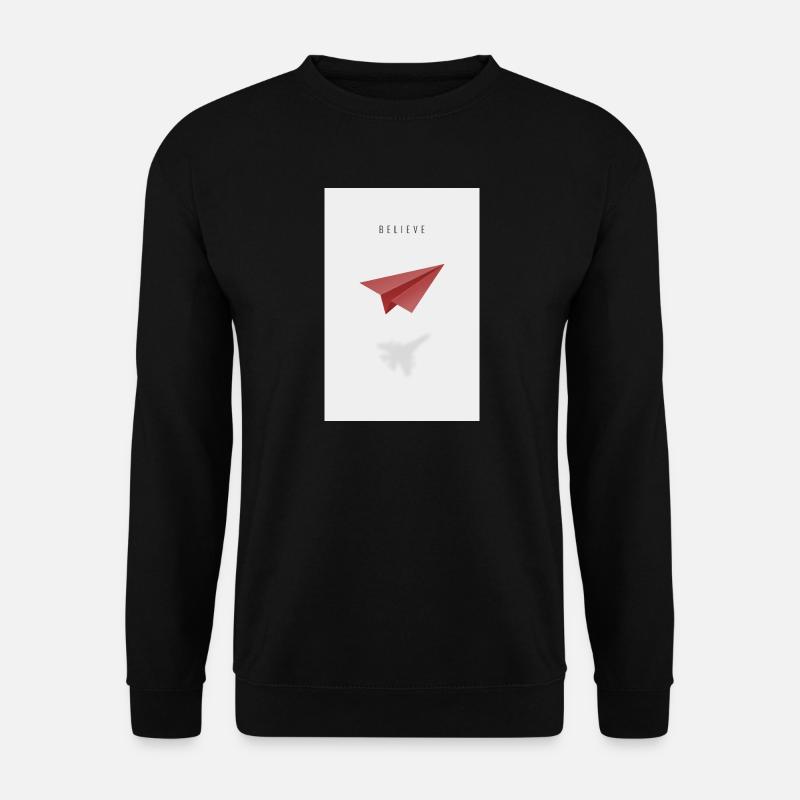 believe  mit Papierflieger - Unisex Pullover - Schwarz