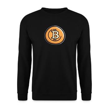 Emblème d’Art de la Pièce Bitcoin - Sweat-shirt Unisexe - noir - Devant - Alina (178cm) & Michal (187cm)