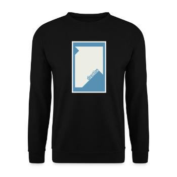 Direction Poster Blue – Modern Minimal - Unisex Sweatshirt - black - Front - Alina (178cm) & Michal (187cm)