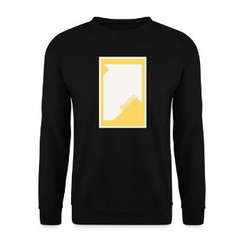 Direction Poster Yellow – Bold Minimal Art - Unisex Sweatshirt - black - Front - Alina (178cm) & Michal (187cm)