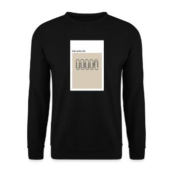 Chaos – German Style Paper Clips Beige - Unisex Sweatshirt - black - Front - Alina (178cm) & Michal (187cm)