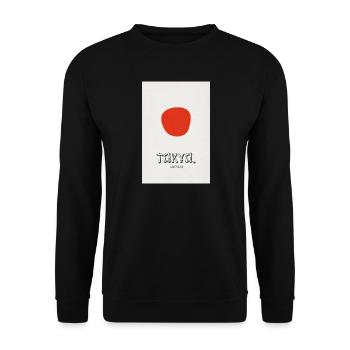 Tokyo Poster – Modernes Design Statement - Unisex Pullover - Schwarz - Vorne - Alina (178cm) & Michal (187cm)