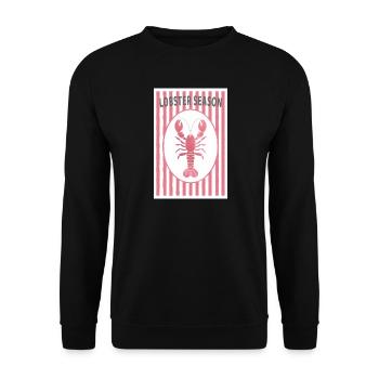Lobster Season Retro Hummer Sommer Design - Unisex Pullover - Schwarz - Vorne - Alina (178cm) & Michal (187cm)