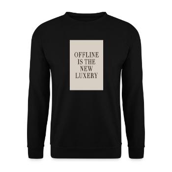 Offline ist der neue Luxus – Quiet Luxury - Unisex Pullover - Schwarz - Vorne - Alina (178cm) & Michal (187cm)