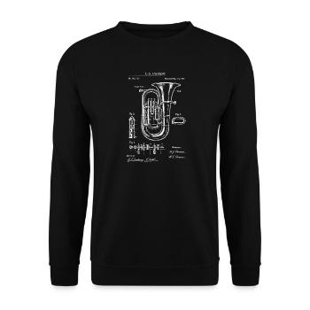 Vintage Tuba Patent Blueprint - Unisex Sweatshirt - black - Front - Alina (178cm) & Michal (187cm)