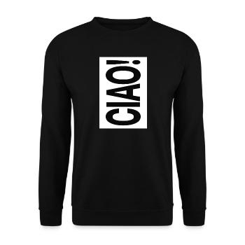 Ciao Typographie Design Minimaliste Vertical - Sweat-shirt Unisexe - noir - Devant - Alina (178cm) & Michal (187cm)