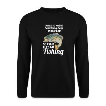 Angeler lustiger Spruch Angeln - Unisex Pullover - Schwarz - Vorne - Alina (178cm) & Michal (187cm)