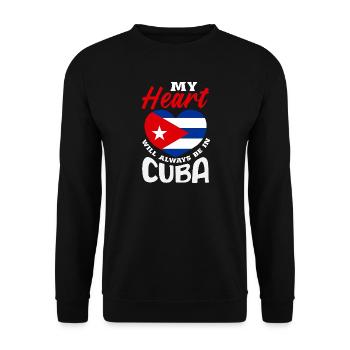 Cuba Pride & Home - Design du drapeau de Cuba - Sweat-shirt Unisexe - noir - Devant - Alina (178cm) & Michal (187cm)
