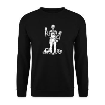 Électricien squelette avec boîte à outils - Sweat-shirt Unisexe - noir - Devant - Alina (178cm) & Michal (187cm)