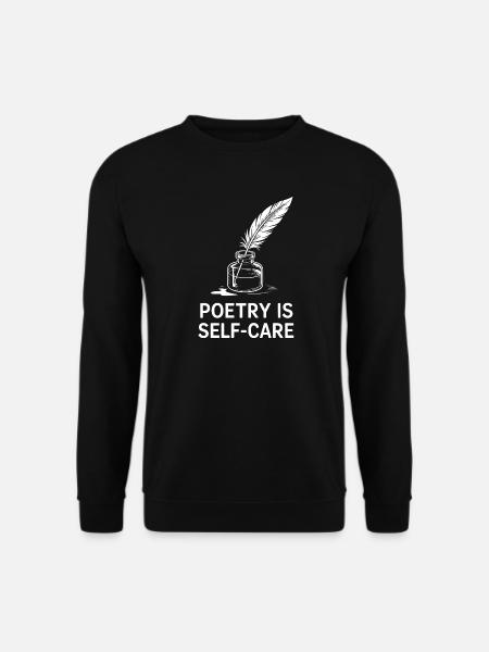 Poetry Self-Care Quill Design - Unisex Sweatshirt - black