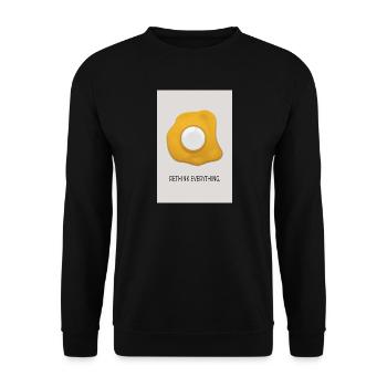 Rethink Everything Minimalist Egg Poster - Unisex Sweatshirt - black - Front - Alina (178cm) & Michal (187cm)