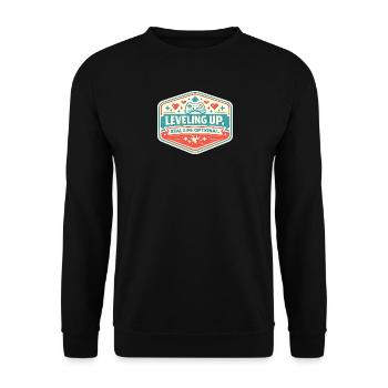 Monter de niveau – Option dans la vraie vie - Sweat-shirt Unisexe - noir - Devant - Alina (178cm) & Michal (187cm)