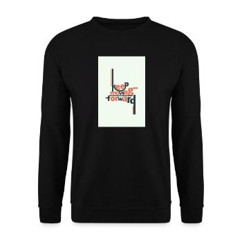 Keep Moving Forward Minimal Typography - Unisex Sweatshirt - black - Front - Alina (178cm) & Michal (187cm)