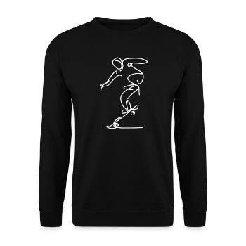 Skateboarder Drawing - Unisex Sweatshirt - black - Front - Alina (178cm) & Michal (187cm)
