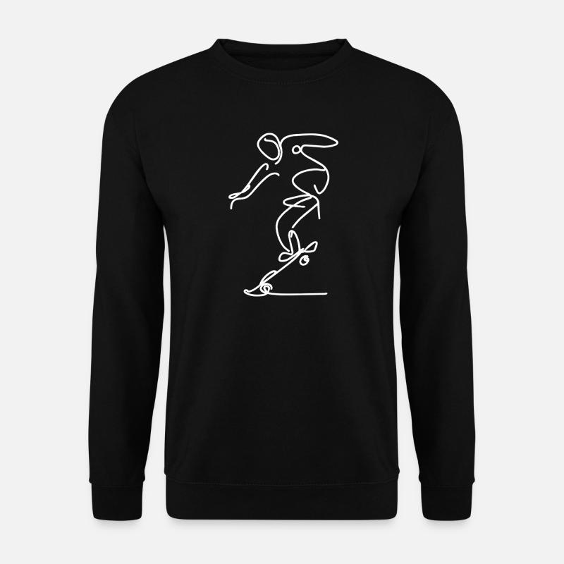 Skateboarder Zeichnung - Unisex Pullover - Schwarz