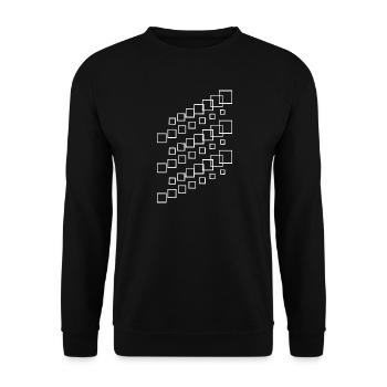 Geometric Square Cascade - Unisex Sweatshirt - black - Front - Alina (178cm) & Michal (187cm)