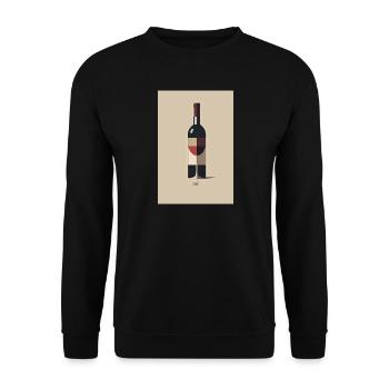 Red Wine Design Minimalist Modern - Unisex Sweatshirt - black - Front - Alina (178cm) & Michal (187cm)