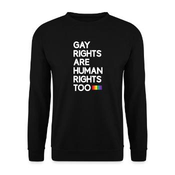 LGBT Pride Month - Gay Rights Are Human Rights Too - Unisex Sweatshirt - black - Front - Alina (178cm) & Michal (187cm)