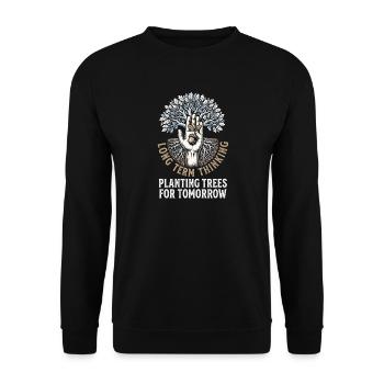 Long Term Planting - Unisex Sweatshirt - black - Front - Alina (178cm) & Michal (187cm)