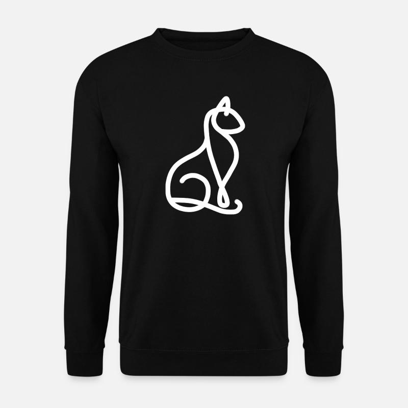 Minimalistische Katze - Unisex Pullover - Schwarz