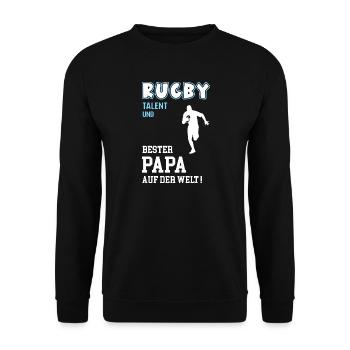 Rugby Bester Papa Vater Vatertag Geburtstag - Unisex Pullover - Schwarz - Vorne - Alina (178cm) & Michal (187cm)