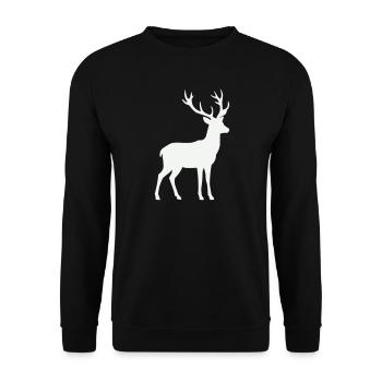 Silhouette de cerf - Sweat-shirt Unisexe - noir - Devant - Alina (178cm) & Michal (187cm)