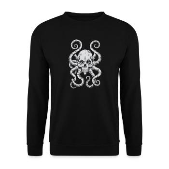 Kraken Skull Tide - Unisex Sweatshirt - black - Front - Alina (178cm) & Michal (187cm)