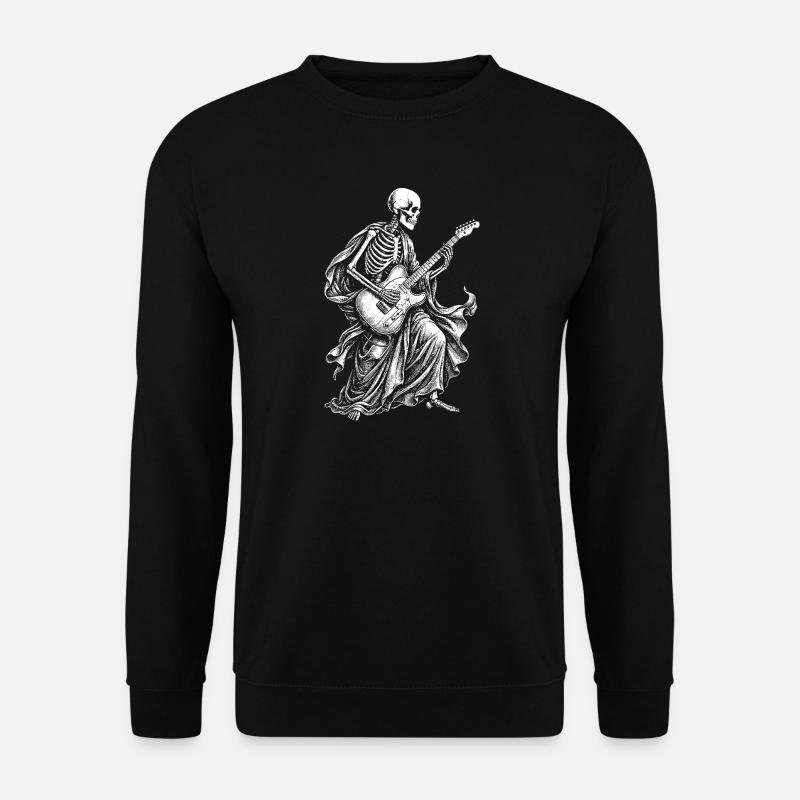 Skeleton Guitarist in Flowing Robe - Unisex Sweatshirt - black