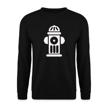 Fire Hydrant Silhouette Line Minimal - Unisex Sweatshirt - black - Front - Alina (178cm) & Michal (187cm)