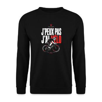 J’Peux Pas J’Ai Vélo Racing Style - Sweat-shirt Unisexe - noir - Devant - Alina (178cm) & Michal (187cm)