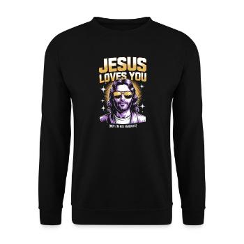 T-shirt préféré de Jesus Loves You - Sweat-shirt Unisexe - noir - Devant - Alina (178cm) & Michal (187cm)