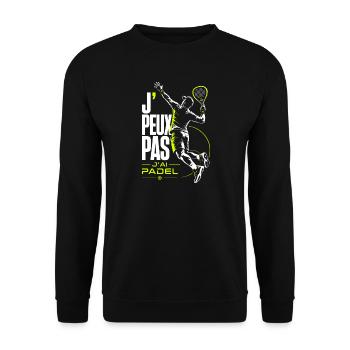 J’Peux Pas J’ai Padel Neon - Sweat-shirt Unisexe - noir - Devant - Alina (178cm) & Michal (187cm)