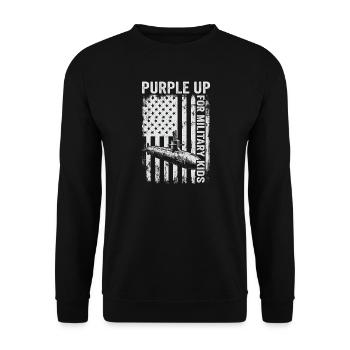 Purple for Military Kids (Subcategory Military Kid) - Unisex Sweatshirt - black - Front - Alina (178cm) & Michal (187cm)