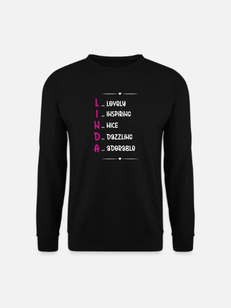 Linda Name Acrostic - Unisex Sweatshirt - black