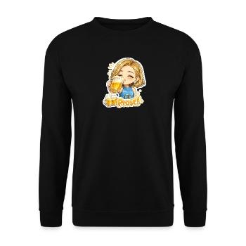 Prost! Fröhliche Biertrinker-Illustration - Unisex Pullover - Schwarz - Vorne - Alina (178cm) & Michal (187cm)